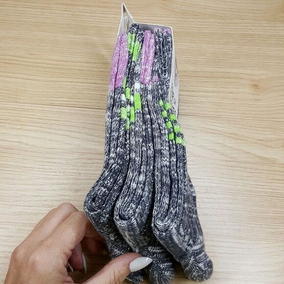 PAIR OF THIEVES Crew Socks Mens Gray 3-Pack Reinforced Toe Boot Length No Shift - Picture 2 of 5